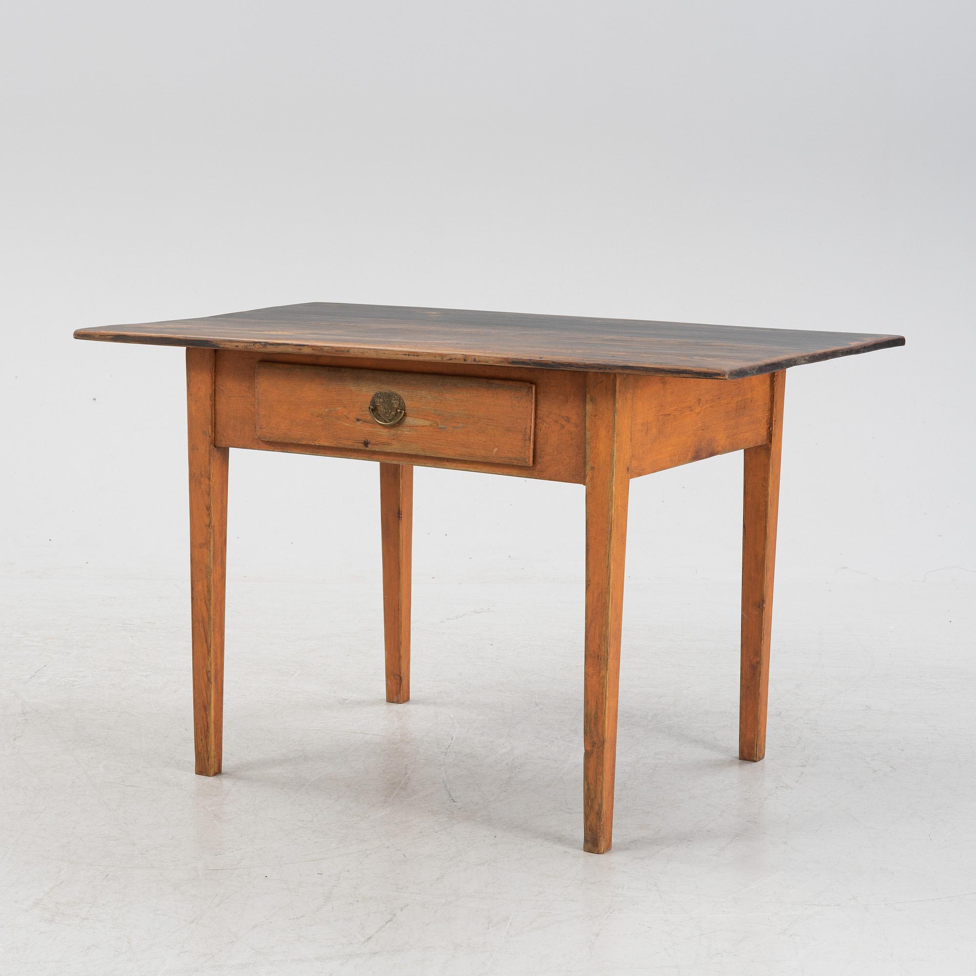 A painted pine table, 19th Century.