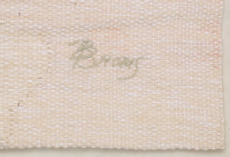 Birgit Broms, TAPESTRY. "Skridskoåkare". Tapestry variant with applications. 134 x 250,5 cm. Signed HAV LH B Broms.