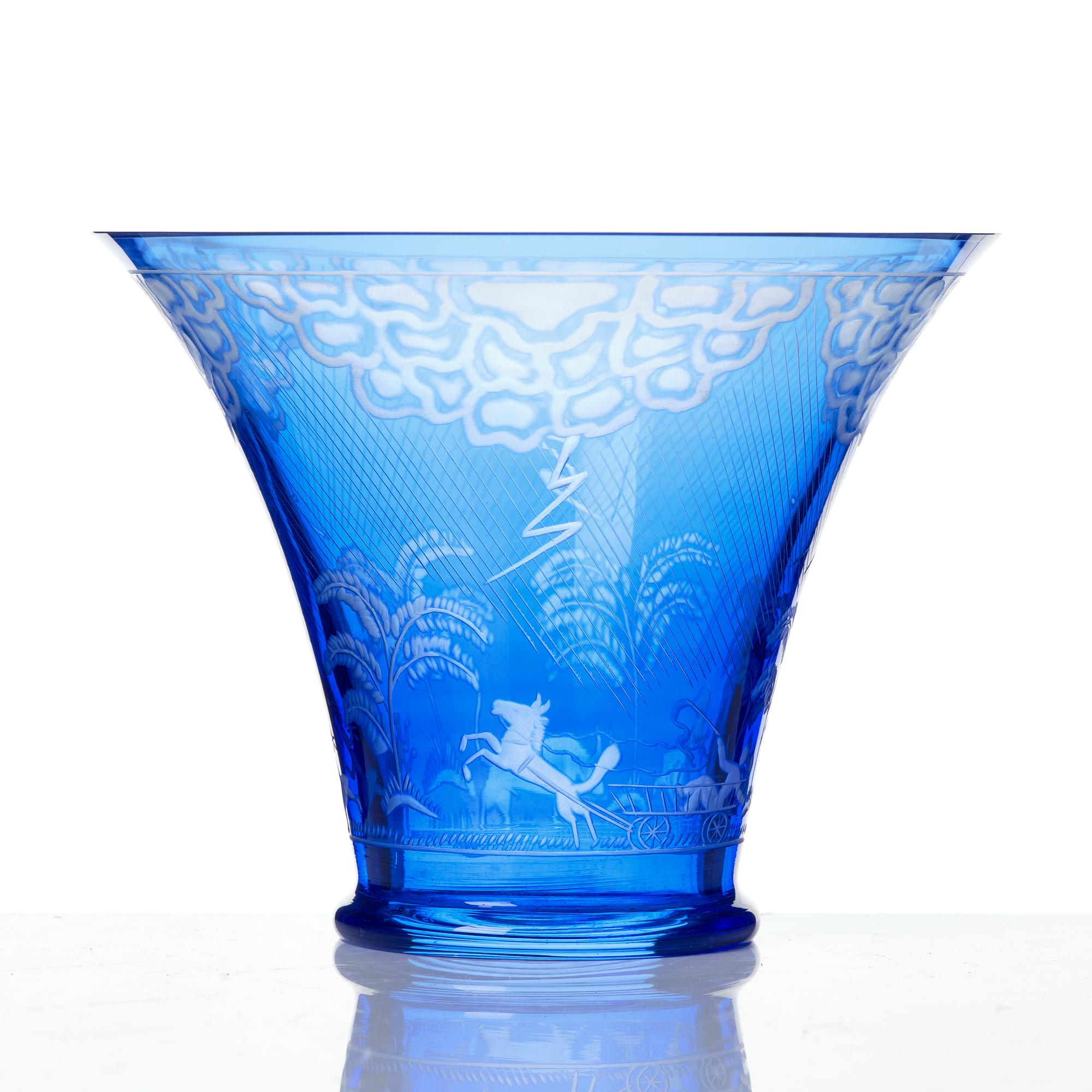 Edward Hald, A bowl, "Thunderstorm", Orrefors, Sweden.