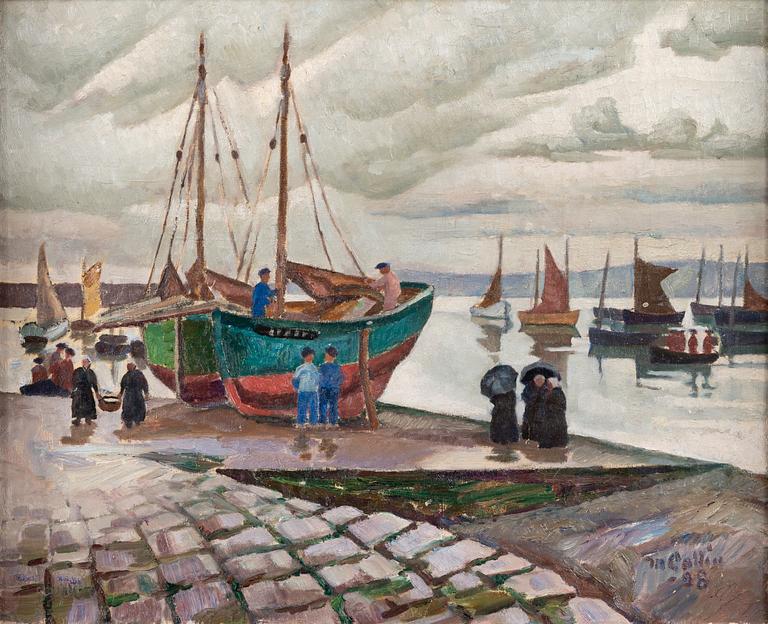 MARCUS COLLIN, BOATS AT HARBOR.