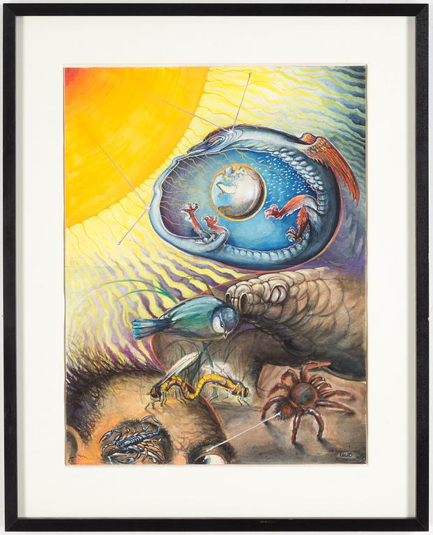 ULF RAHMBERG, gouache, signed with monogram,´and dated 1992.