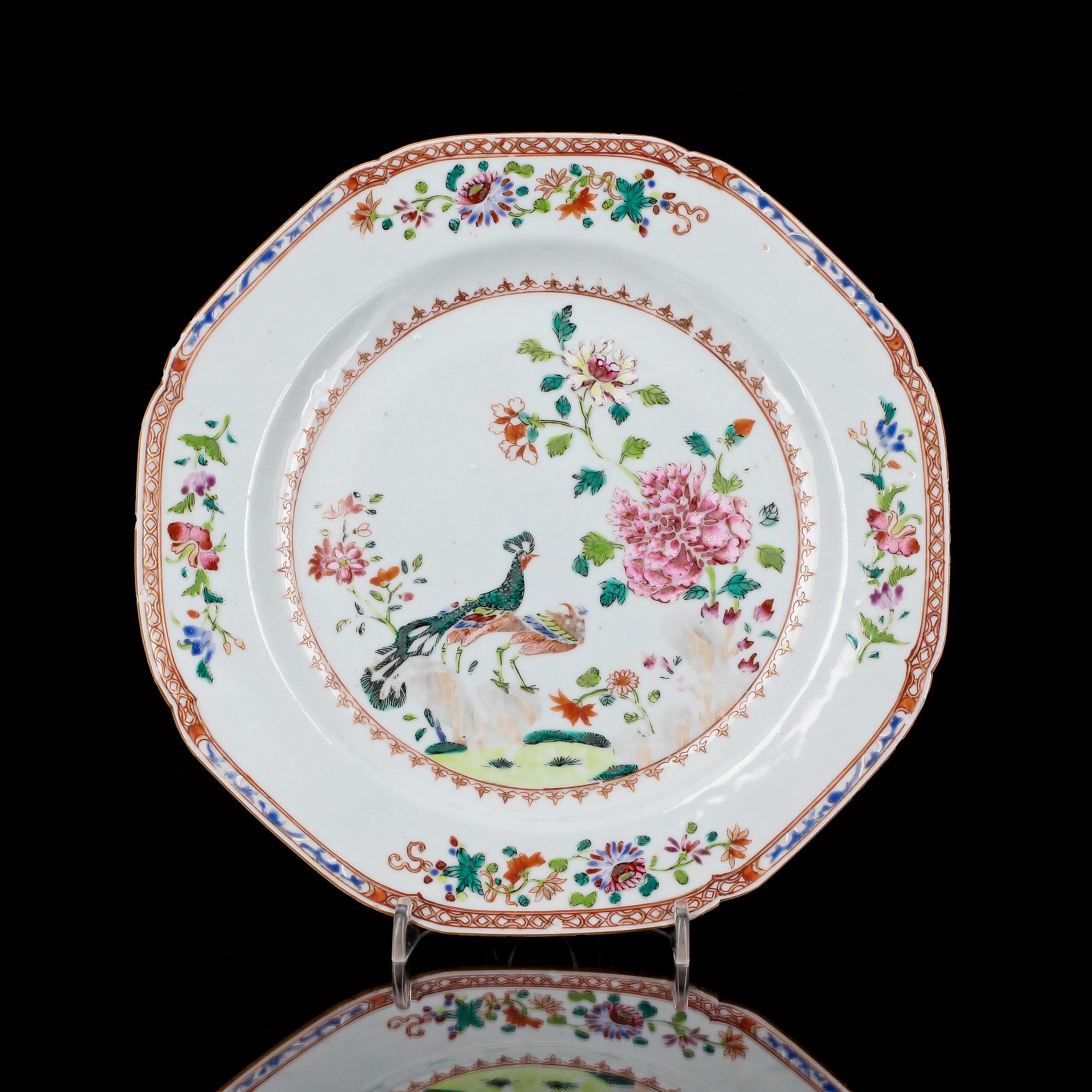 TALLRIK, porslin, Qianlong, Kina 1700-tal.