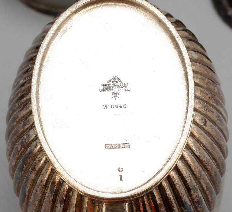 PARTI NYSILVER, 4 delar, bla Mappin & Webb och ART Krupp Berndorf, 1900-tal.