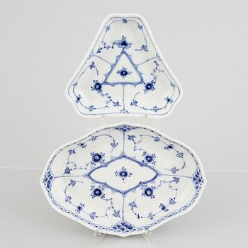 A 'Blue Fluted Half Lace' porcelain dish, Royal Copenhagen, model '106' 1893-1900.