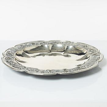 Tray, silver, Swedish import mark, first half of the 20th century.
