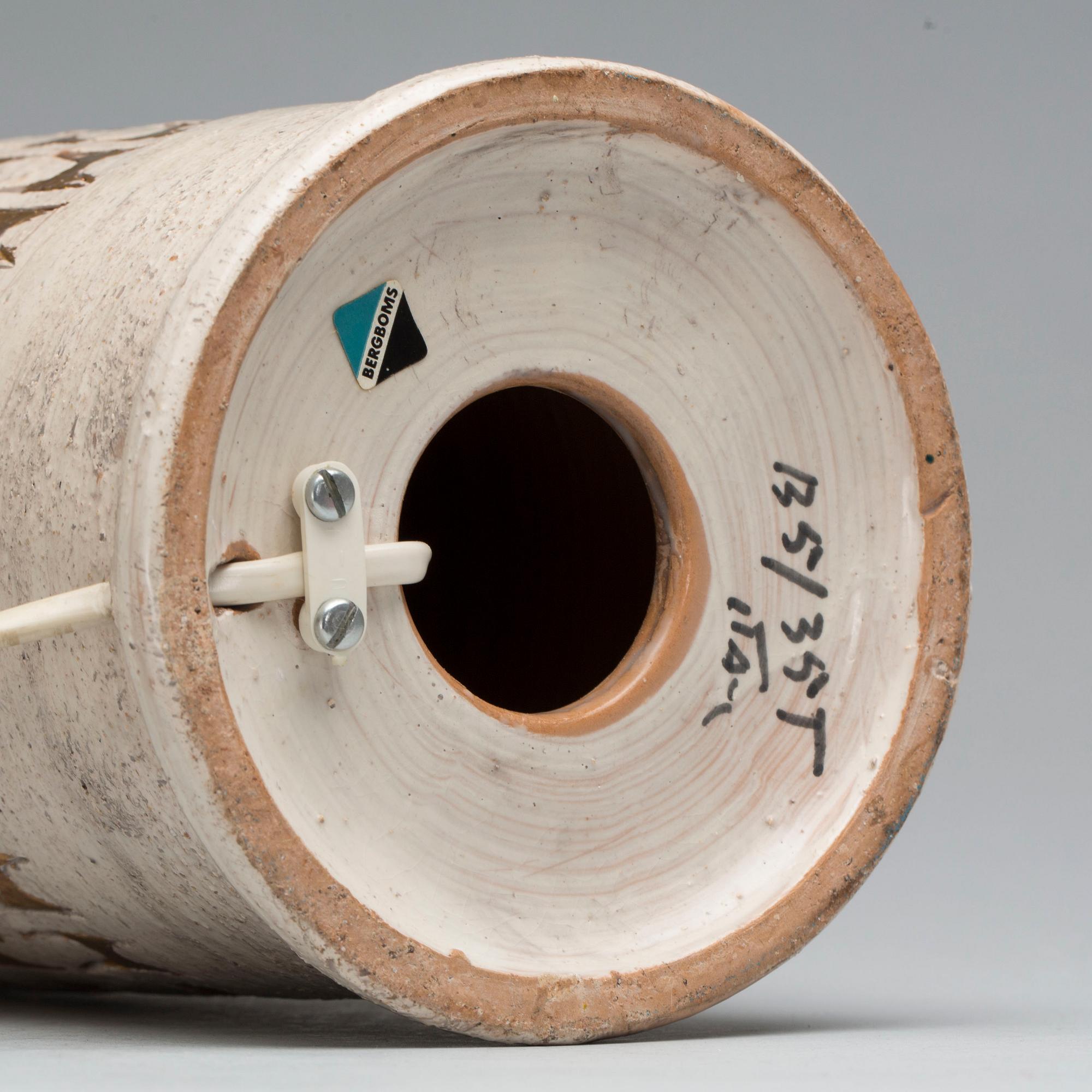 BORDSLAMPA, keramik, Bitossi, Bergboms, 1900-talets andra hälft.