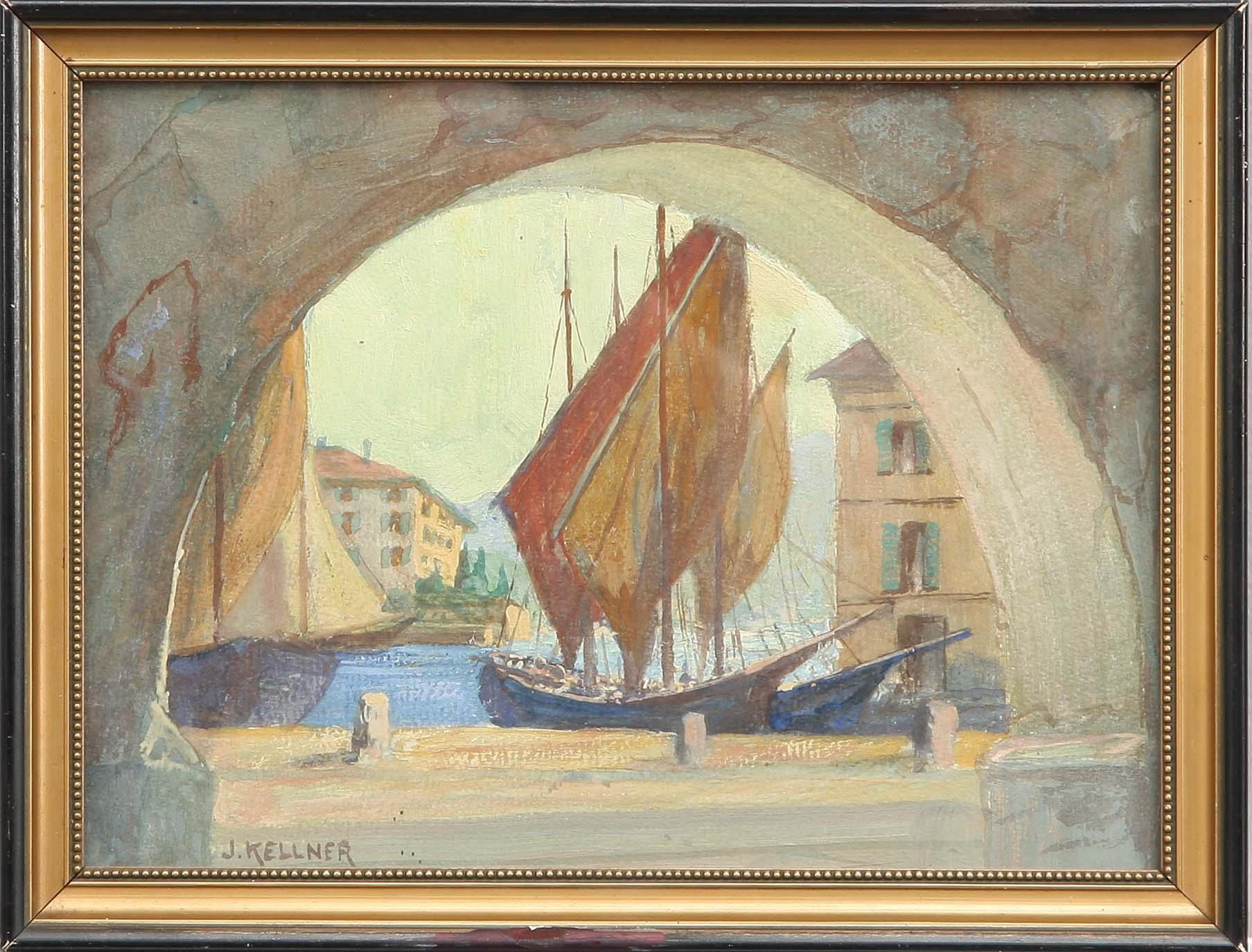 OKÄND KONSTNÄR, omkring 1900, gouache, sign J. Kellner.