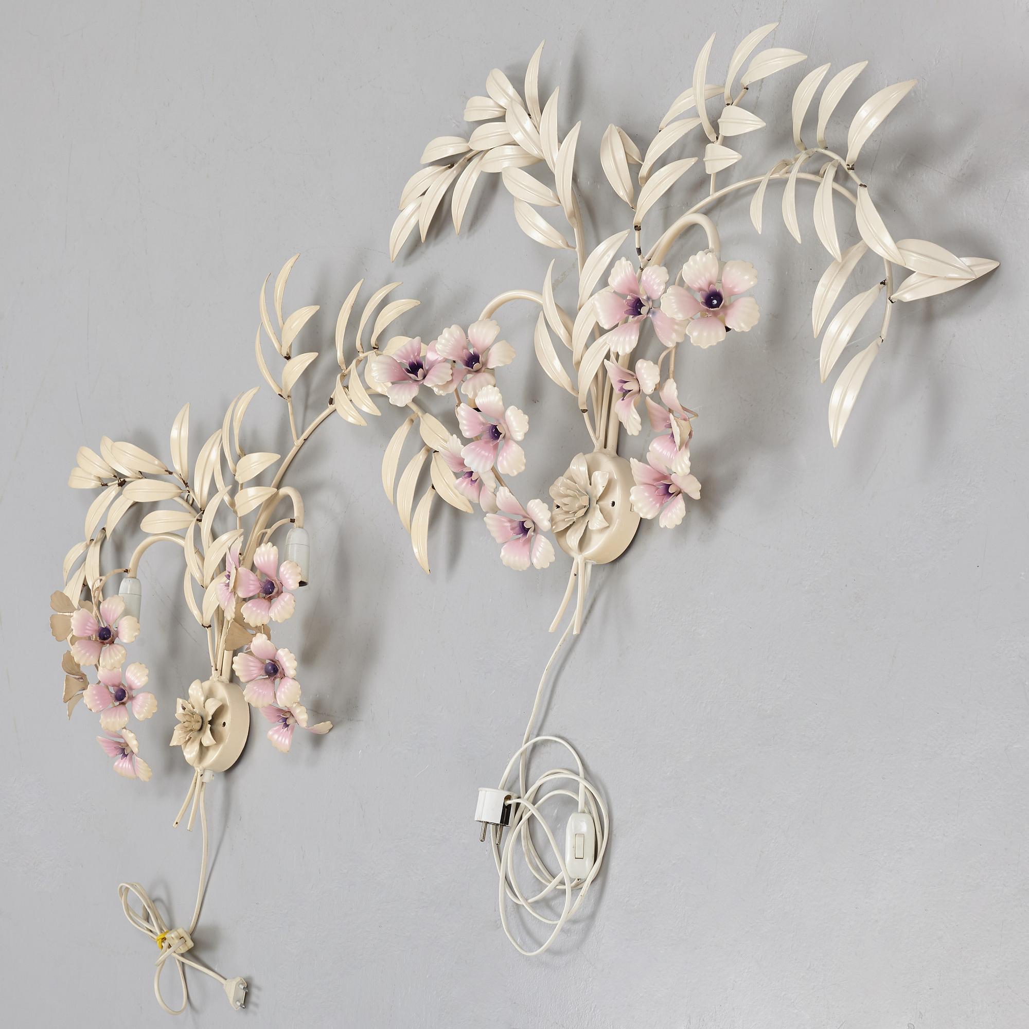 Vägglampor, ett par, troligen Italien, 1900-talets andra hälft.