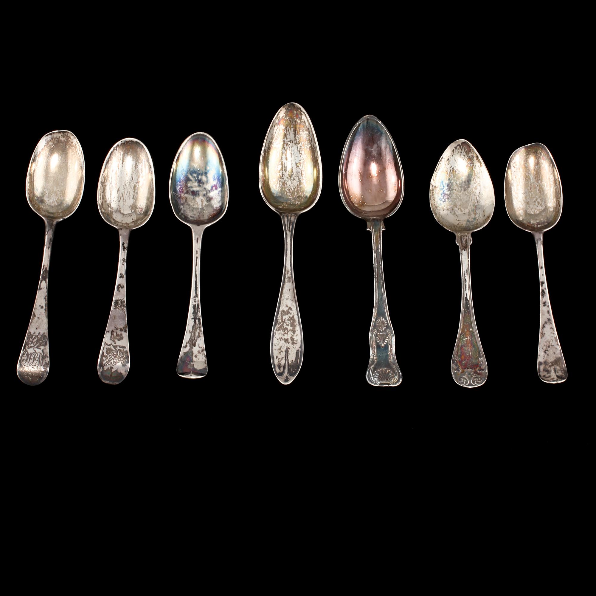 SKEDAR, 7 st, silver, 1700/1800-tal. Vikt 430 g.