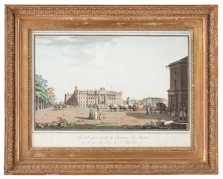 Benjamin Patersen (Paterson), efter, "Facade principale du Chateau St. Michel sur la grande entrée à St. Petersbourg".