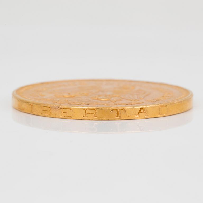 GULDMYNT, 50 Pesos Estados Unidos Mexicanos, Oro Puro. 21k, vikt ca 41 g.