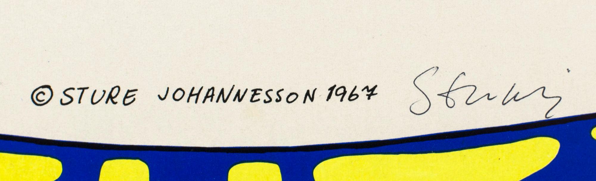 STURE JOHANNESSON,  affisch, "Turn on the Institutions" 1967. Signerad.