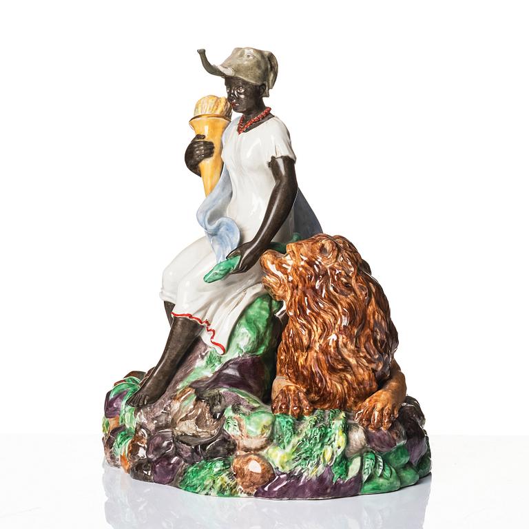 A Royal Copenhagen allegorical figure of Africa, Denmark, late 19th Century.