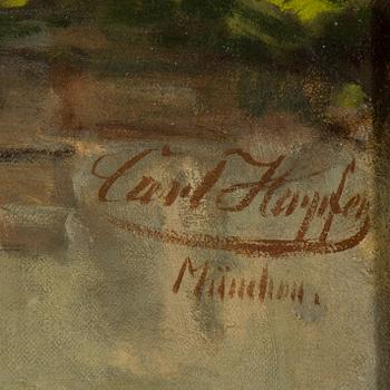 UNKNOWN ARTIST, oil on canvas, signed Carl Hopfer/Hayden?, München, second half of the 19th century.