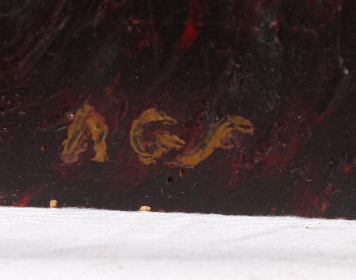 NILS G STENQVIST, olja på pannå. Monogramsign.