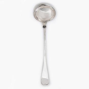 A silver soup ladle and creamer, Sweden, 1867-1905.
