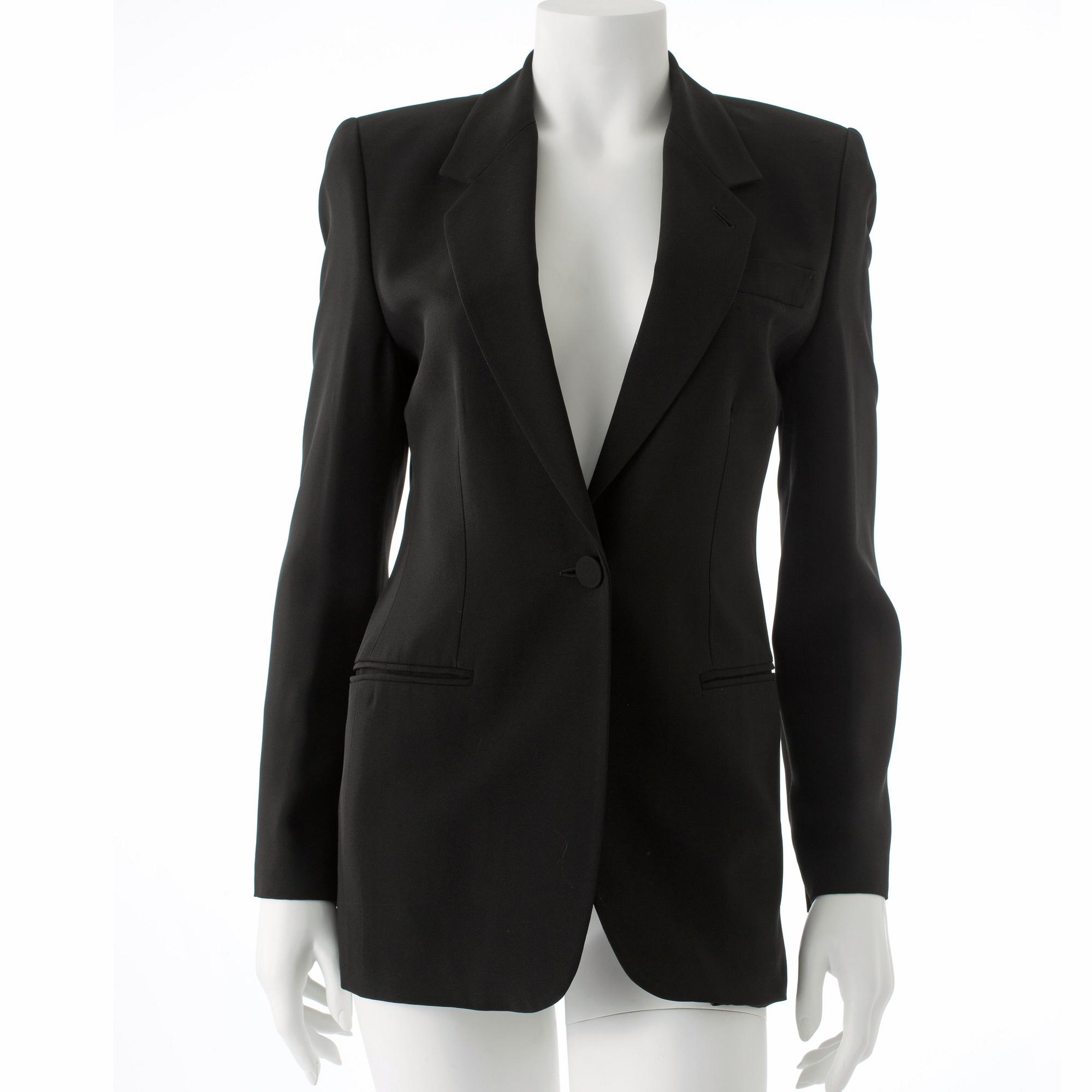 EMPORIO ARMANI, a black suit jacket.