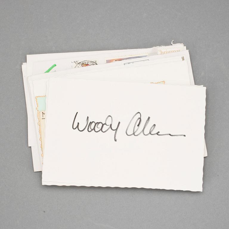 SKÅDESPELARE, 17 st, bla Graucho Marx och Woody Allen, egenhändiga.