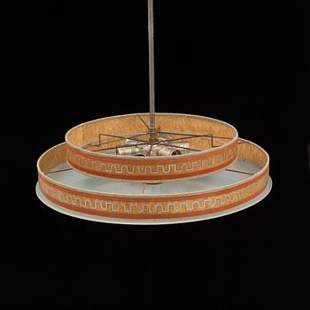 An art déco ceiling lamp.