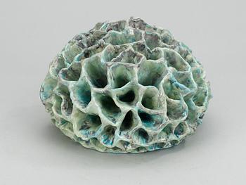 A Hans Hedberg faience sculpture of a sponge, Biot, France.