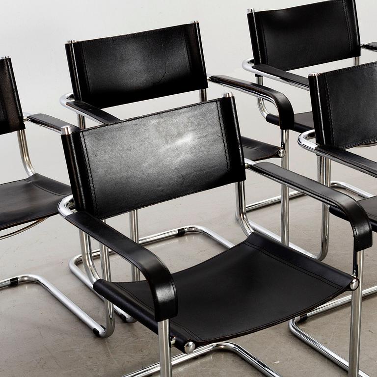Five late 20th century Italian armchairs.