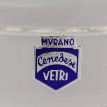 A PAIR OF CENEDESE GLASS CANDLESTICKS, later part of the 20th century.