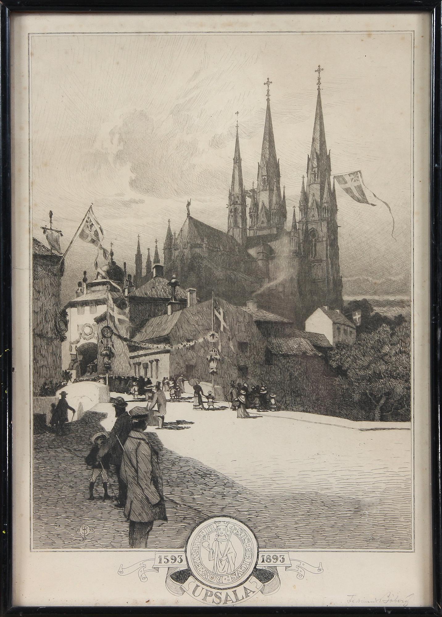 FERDINAND BOBERG, etsning, sign.