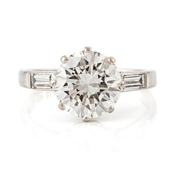 543. A ring, W.A. Bolin, 18K white gold with a round brilliant-cut diamond ca 3.50 ct.