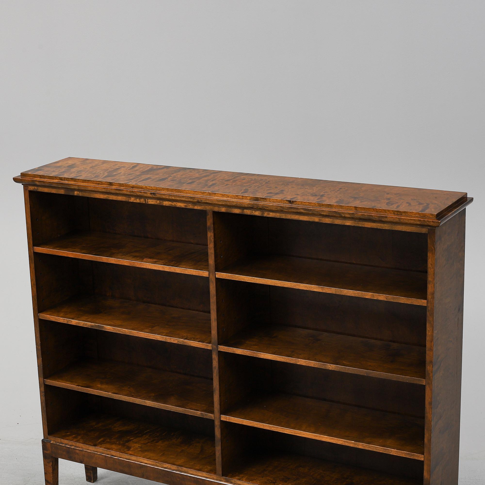 A stained birch bookcase, 1930's.