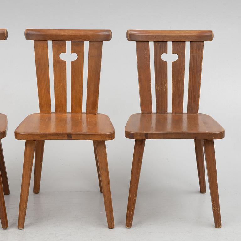 Göran Malmvall, four chairs, Svensk Fur, Karl Andersson & Söner, 1970's.