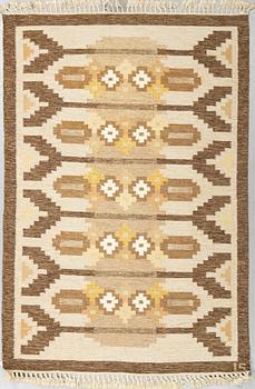 Ingegerd Silow, a carpet, flat weave, ca 197,5 x 137,5-141,5 cm, signed IS.