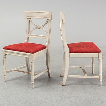 Eight late 20th century Gustavian style chairs.