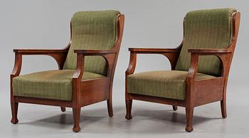 FÅTÖLJER, ett par, jugend, 1900-talets första hälft.