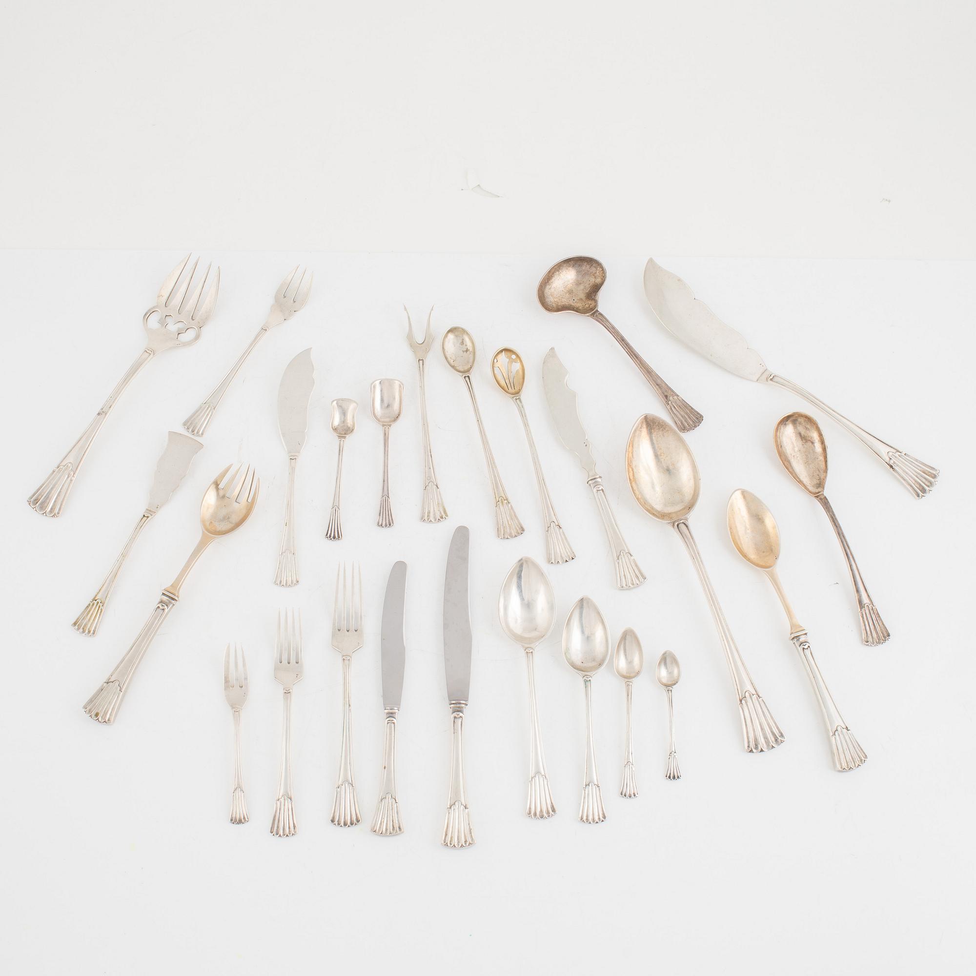 Bestickservis, 143 delar, silver, Portugal, efter 1933, silver 833.