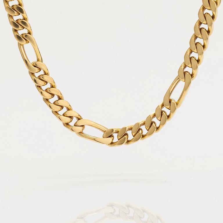 An 18K gold necklace, Swiss hallmarks.