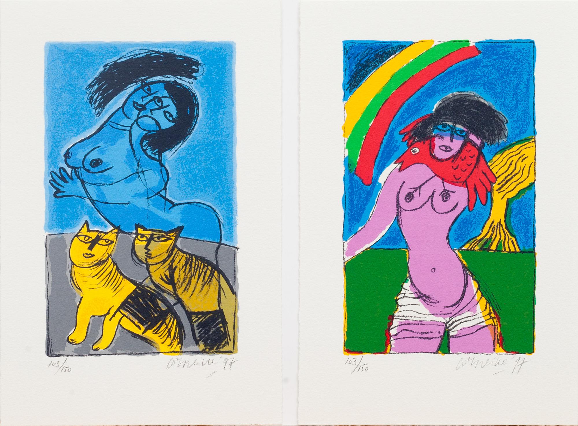 BEVERLOO CORNEILLE, album med tre färgserigrafier samt bok, signerade och numrerade 103/150.
