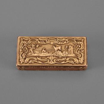 An Austrian 19th century gold snuff-box, marked 1840.