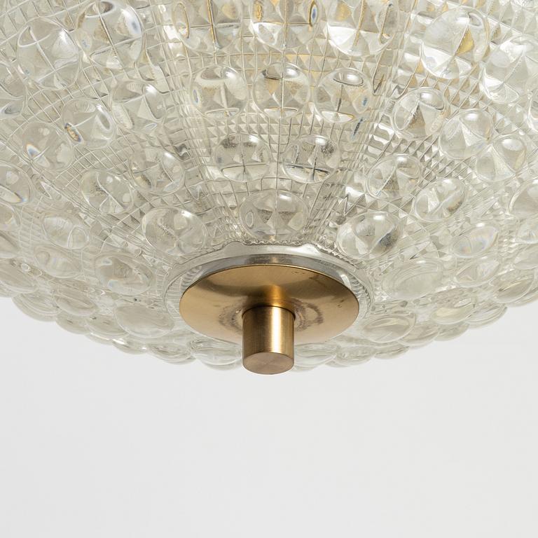 Carl Fagerlund, a set of three ceiling lamps, Orrefors.
