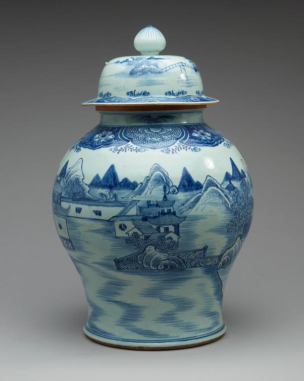 URNA med LOCK, kompaniporslin. Qing dynastin, Jiaqing (1796-1820).