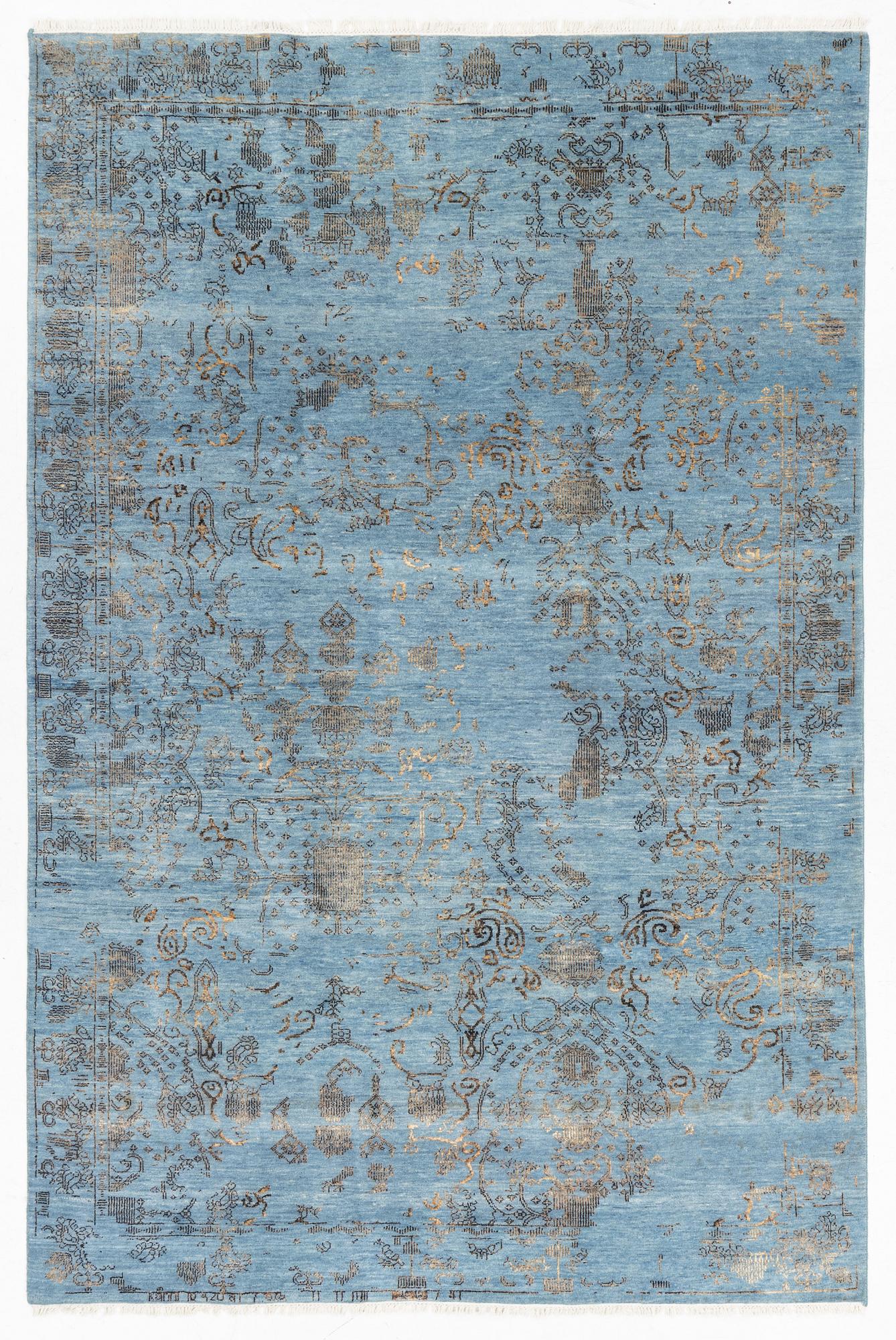 Matta, Jaipur, ull med silkesinslag. 185 x 280 cm.