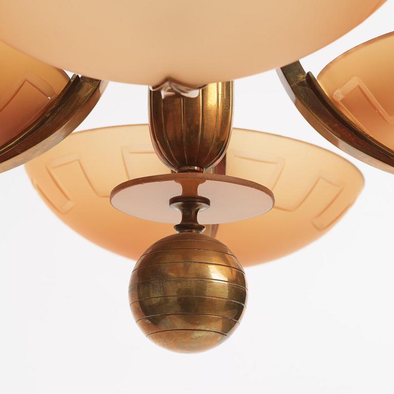 Harald Notini, chandelier, model "10034", Arvid Böhlmarks Lamp Factory, 1930s.