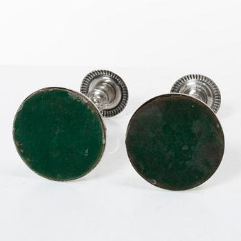 Empire, A pair of Swedish silver candlesticks, mark of Otto Wilhelm Kjellberg,  Västerås 1838.