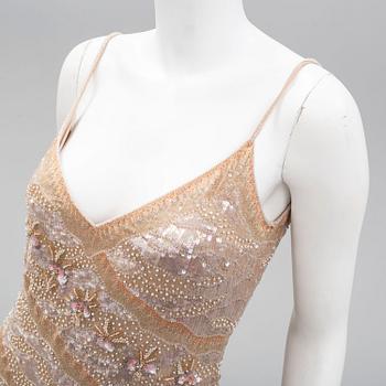 ESCADA, a beaded silk evening gown, size 36.