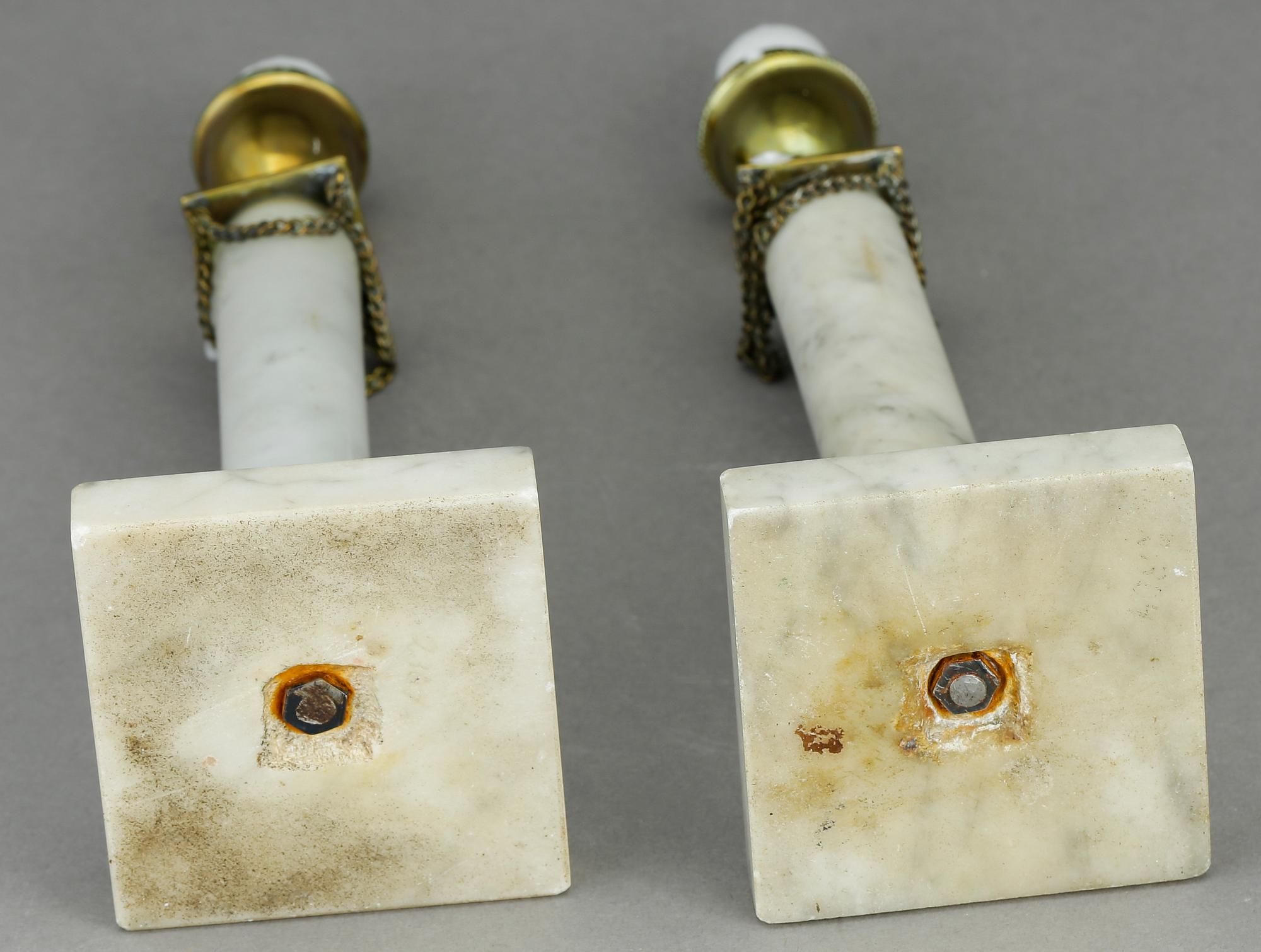 LJUSSTAKAR, ett par, Gustaviansk stil, omkring 1900.