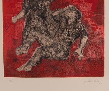 Sandro Chia, etching in colours, 1985, signed 30/50.