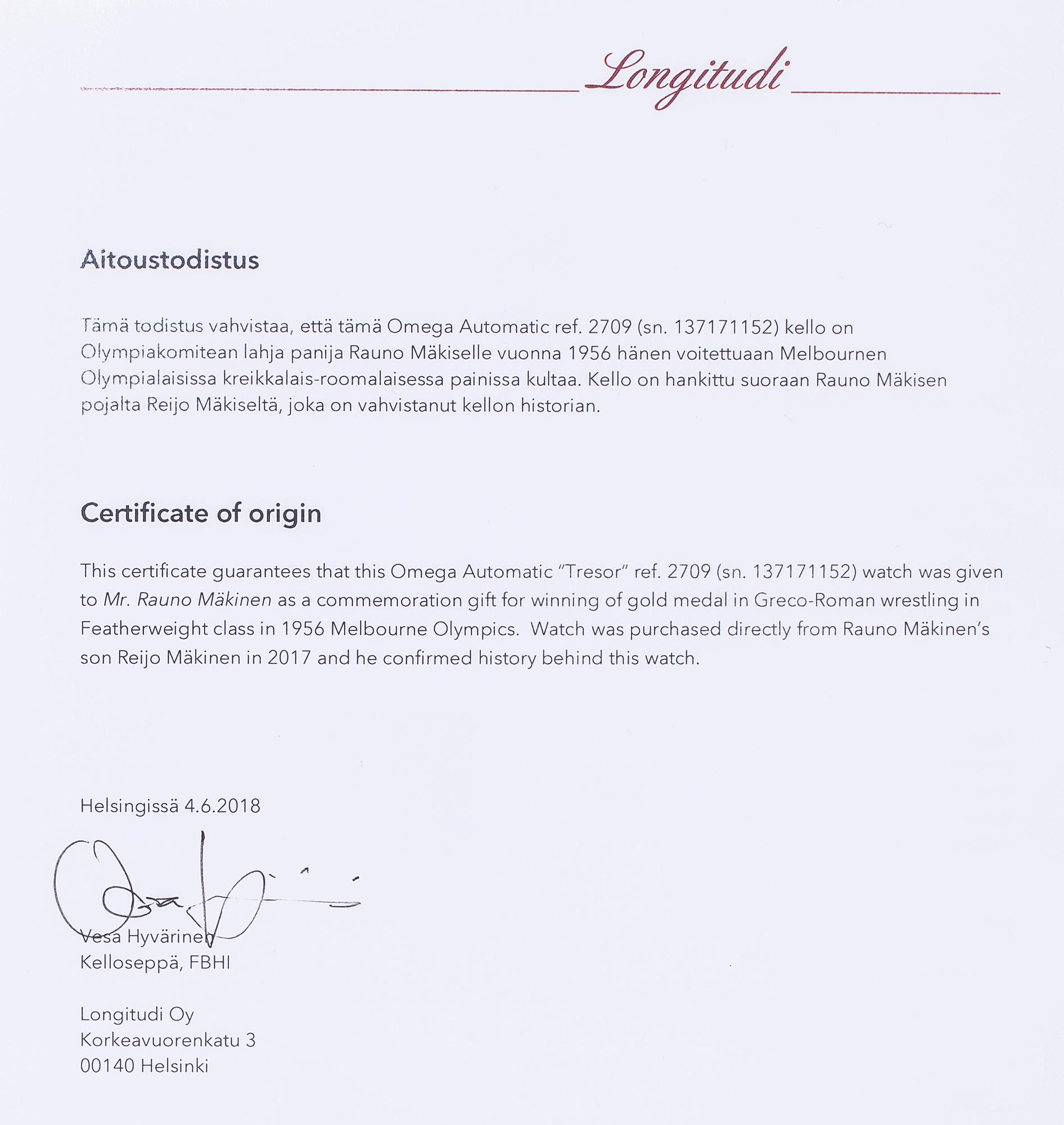 Omega, Trésor, wristwatch, 35 mm.