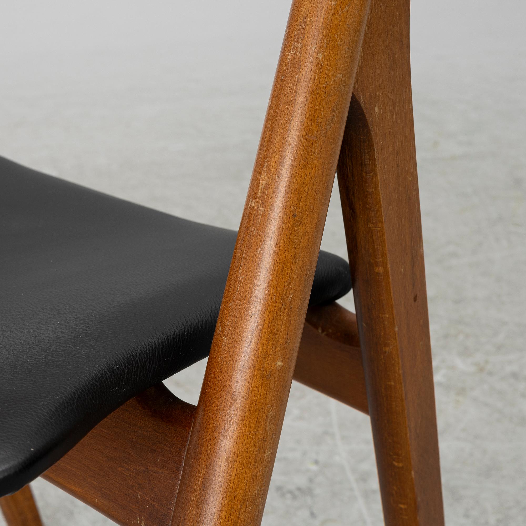 Hans J. Wegner, stolar, 6 st, "Savbukkestolen", Danmark, 1950/60-tal.