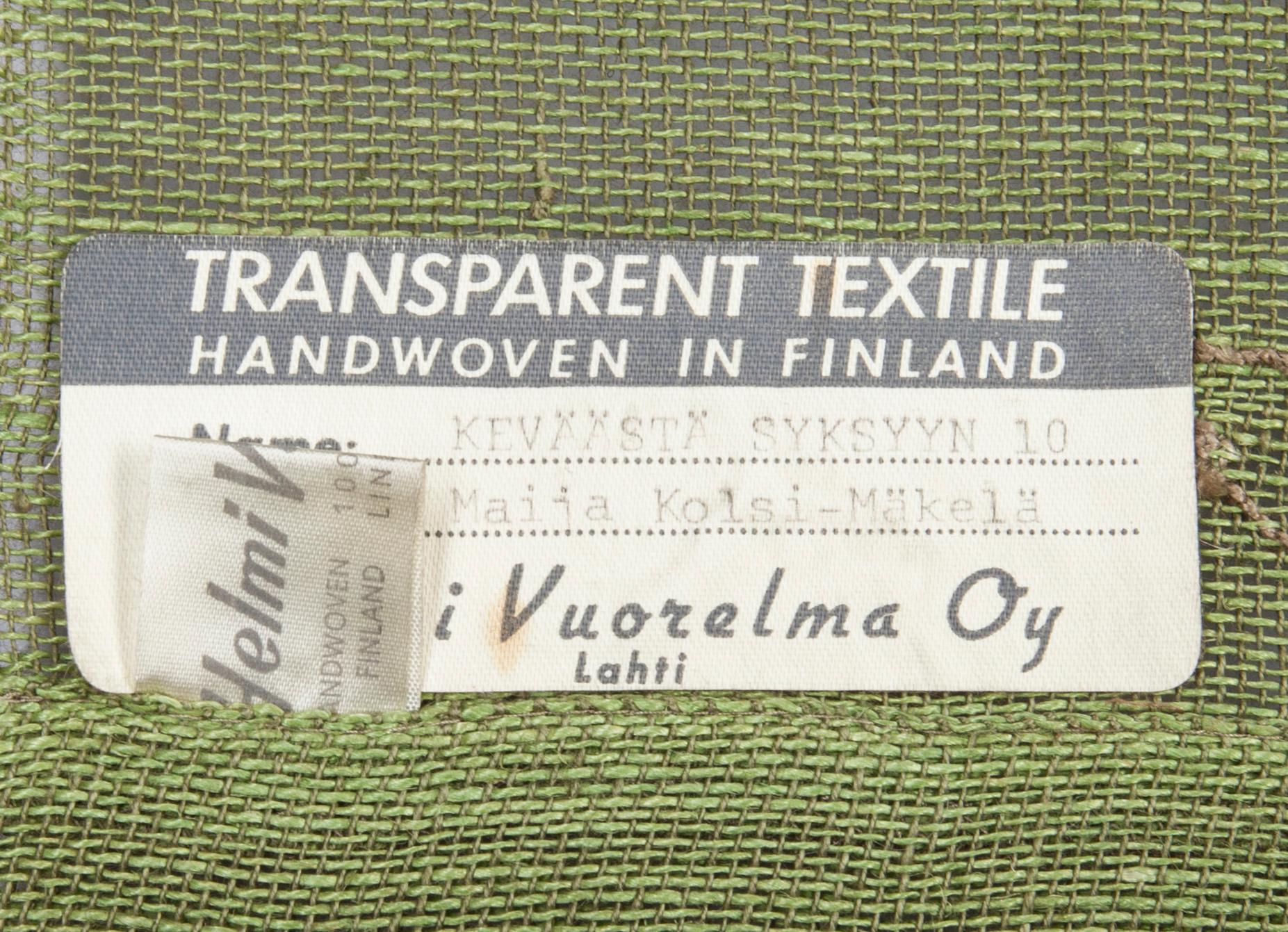 TRANSPARENT VÄVNAD, design Maija Kolsi-mäkelä.