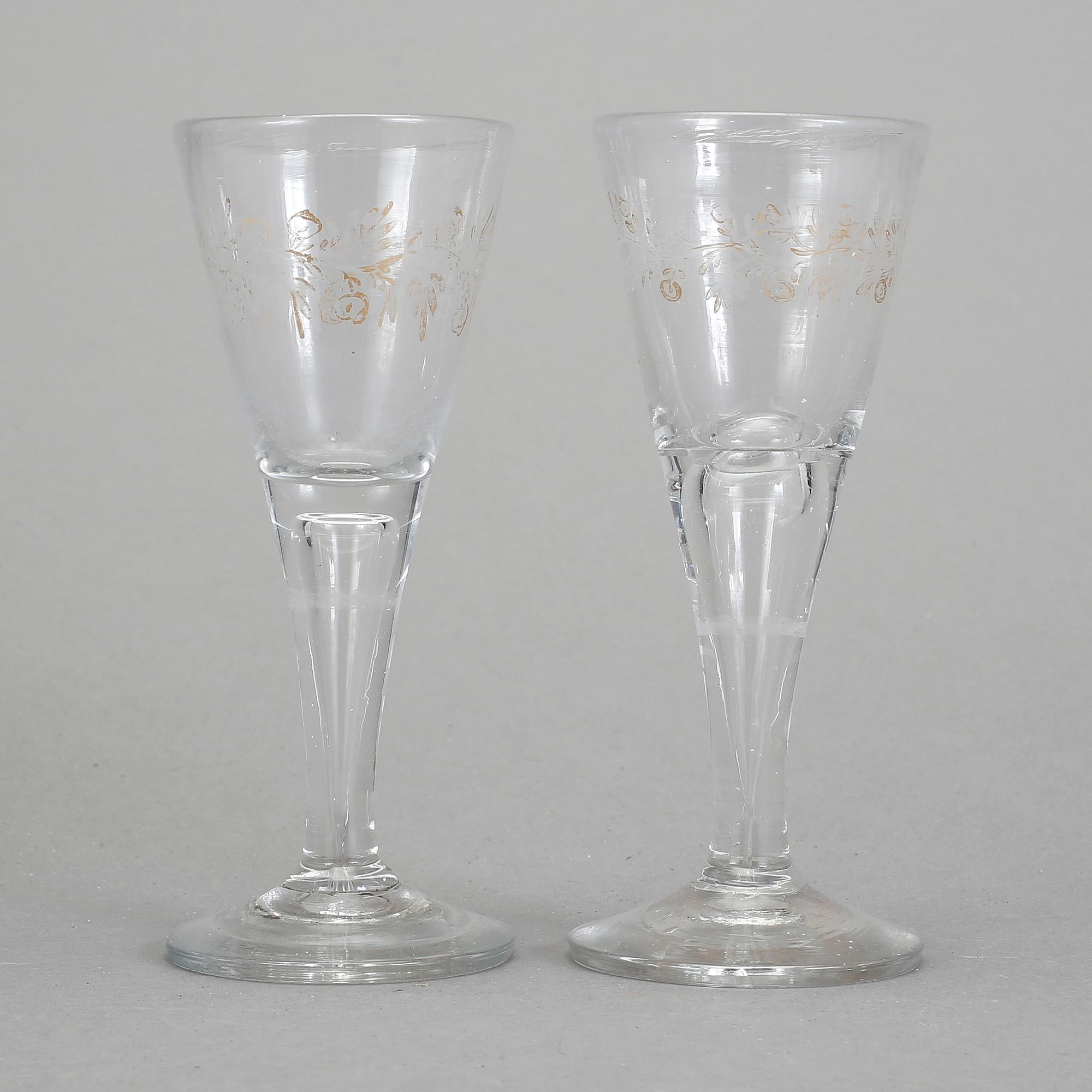 SPETSGLAS, ett par, tidigt 1800-tal.