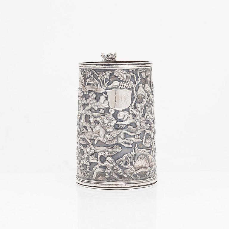 Mugg, silver, Leeching, Kina 1800-talets senare hälft.